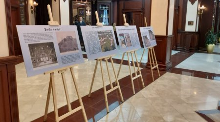 Milli Məclisdə İrəvanda dağıdılmış Azərbaycan abidələri nümayiş etdirildi - FOTO