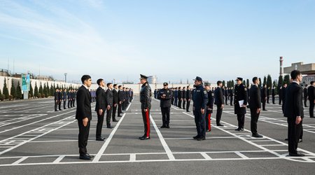 Daxili işlər naziri sıra baxışı keçirib - FOTO/VİDEO