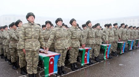 Gənc əsgərlər Vətənə sədaqət andı içdilər - FOTO/VİDEO