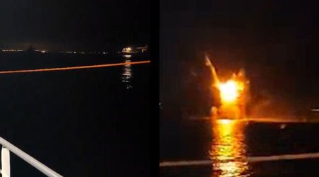 Ukrayna Rusiyanın hərbi katerini dronla məhv etdi - FOTO/VİDEO