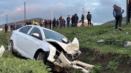 Göyçayda ağır yol qəzası baş verib FOTO/VİDEO