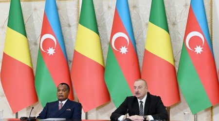 Azərbaycan və Konqo prezidentləri mətbuata bəyanatlarla çıxış etdilər - FOTO/VİDEO