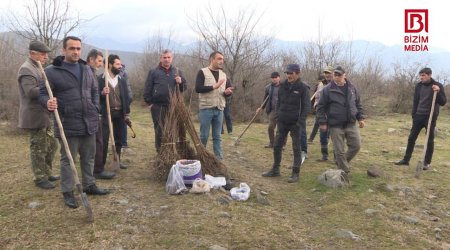 Oğuz sakinlərindən örnək TƏŞƏBBÜS – Yanmış meşələr belə bərpa olunur – FOTO 