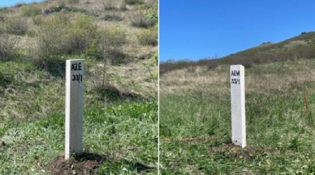 Azərbaycan və Ermənistan sərhədində 28 sərhəd dirəyi quraşdırılıb