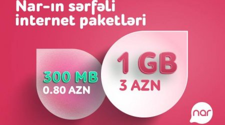 “Nar” hər kəsə sərfəli günlük internet paketlərini təqdim edir