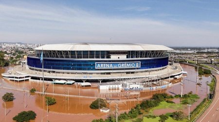 Tanınmış klubun stadionu sel sularının altında qaldı - FOTO