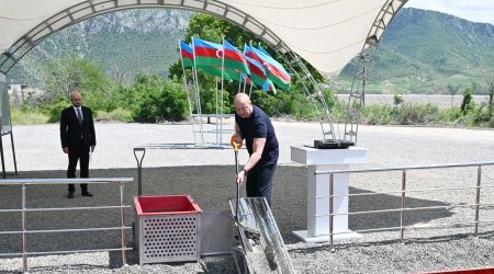 İlham Əliyev Zəngilanın Mincivan qəsəbəsinin təməlini qoyub - FOTO