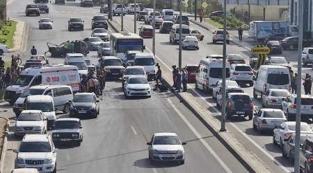 Şüvəlan istiqamətindəki yol qəzası sıxlığa səbəb OLDU