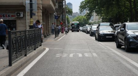 Bakıda yeni avtobus zolaqları salınır – FOTO  