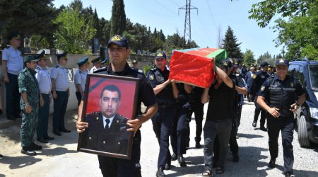 Həlak olan polis kapitanı Eldəniz Məmmədov dəfn edildi – YENİLƏNİB - FOTO/VİDEO  