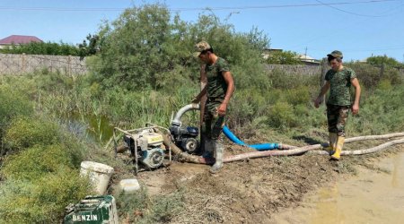 Hacıqabulda su basmış yerlərdə son vəziyyət – FOTO/VİDEO 