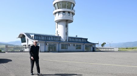 İlham Əliyev Xocalı hava limanında - FOTO