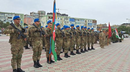 Hərbçilərimiz Qazaxıstandakı təlimin açılış mərasimində – FOTO/VİDEO  