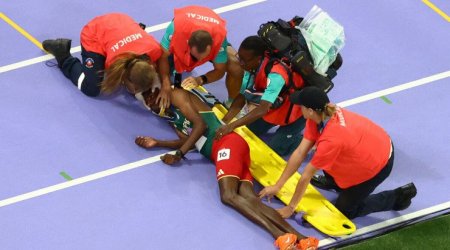 Paris-2024: Efiopiyalı idmançı qaçış zamanı huşunu itirdi - VİDEO