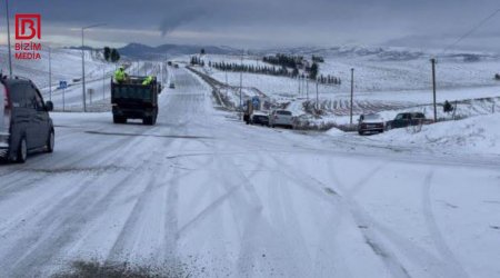 Sürücülərə XƏBƏRDARLIQ: Bakı-Şamaxı-Yevlax yolu BUZ BAĞLADI – FOTO