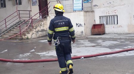 Bakıda yaşayış binasında yanğın: Tüstüdən zəhərlənən var