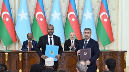 Azərbaycanla Somali arasında imzalanmış sənədlərin mübadiləsi mərasimi keçirildi - FOTO