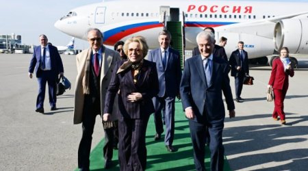 Valentina Matviyenko Azərbaycana gəldi - VİDEO