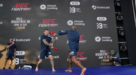 UFC döyüşçüləri Dənizkənarı Milli Parkda məşq etdilər - FOTO