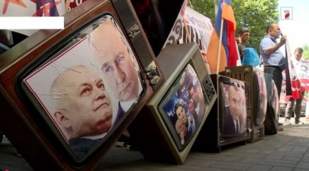 Ermənistanda AKSİYA: Rusiya telekanallarının və Sputnik-in bağlanması tələb olunur