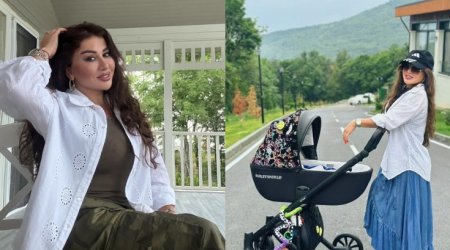 Yeni doğulan nəvəsi ilə istirahətə getdi - Fotolar
