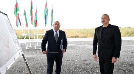 İlham Əliyev Füzuli rayonunda Qaraxanbəyli kəndinin təməlini qoydu - FOTO/VİDEO
