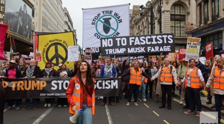 Londonda Trampın səfərinə qarşı ETİRAZ AKSİYASI keçirilir - FOTO