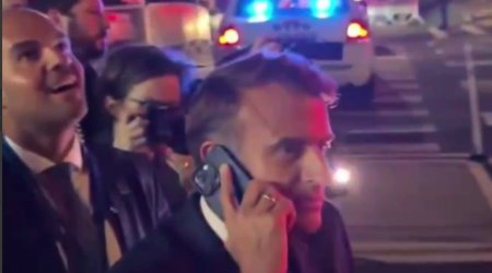 Makron Nyu-Yorkda gülünc vəziyyətə düşdü: Polis saxladı, Trampa zəng etdi&ndash; VİDEO