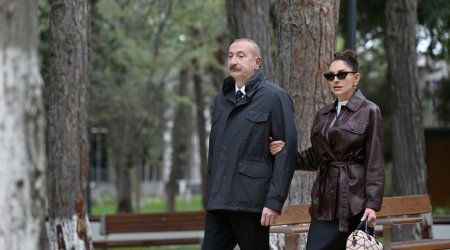Prezident və birinci xanım Bakıda salınan yeni parkın açılışında – FOTO