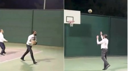 Suriya prezidenti ABŞ generalları ilə basketbol oynadı - VİDEO