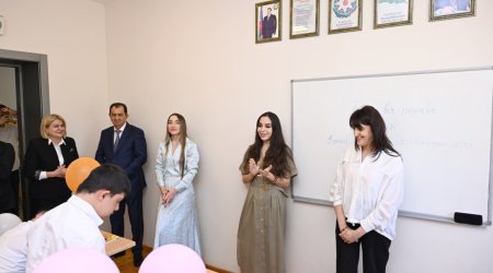Leyla Əliyeva və Alena Əliyeva Lənkəranda internat məktəbində olublar - FOTO