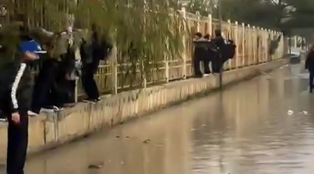 71 nömrəli orta məktəbin qarşısı gölməçəyə çevrildi - VİDEO