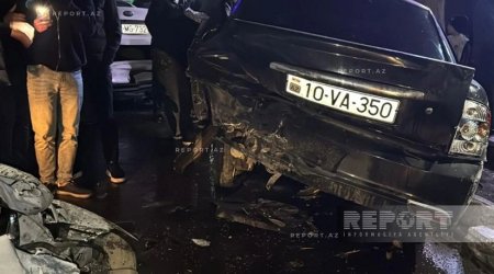 Sumqayıtda səkkiz maşın toqquşdu - FOTO/VİDEO