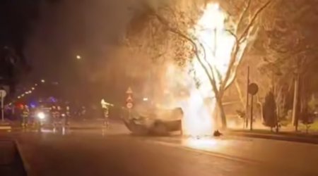 Bakıda dəhşətli QƏZA – Maşın qaz borusuna çırpıldı – VİDEO