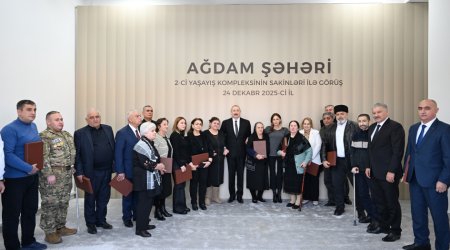 Prezident və birinci xanım Ağdama köçən sakinlərlə görüşdü - FOTO/VİDEO