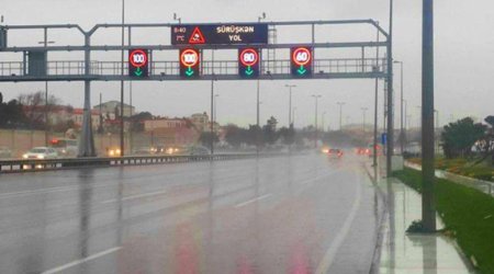 Bu yolda sürət həddi endirilib