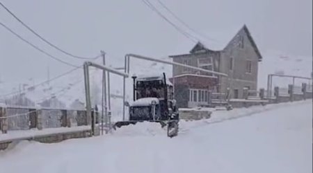 Quba-Xınalıq yolu qardan belə TƏMİZLƏNİR – VİDEO