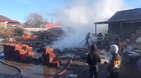 Zaqatalada xurma istehsalı sexi yandı - FOTO/VİDEO