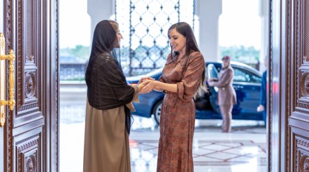 Leyla Əliyeva Maskatda Omanın birinci xanımı ilə görüşüb - FOTO