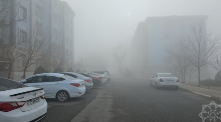 Qatı duman bu yollarda hərəkəti çətinləşdirdi - FOTO