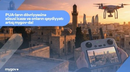 Dronların icazə və dövlət qeydiyyatı artıq "my gov"da!