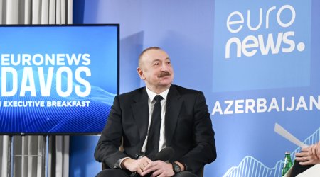 İlham Əliyev Davosda &ldquo;Euronews&rdquo; televiziyasına müsahibə verdi - FOTO/VİDEO