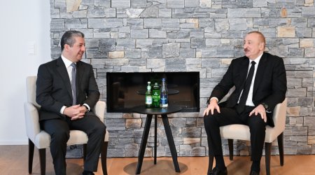 İlham Əliyev Davosda İraq Kürdüstan Regionunun Baş naziri ilə görüşdü – FOTO