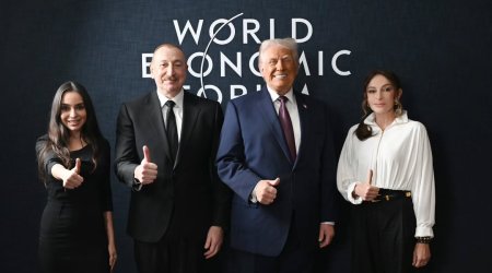 Prezident və ailəsi Davosda Trampla görüşüb - FOTO/VİDEO