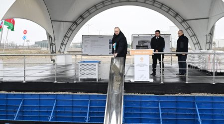 Prezident Sumqayıtda polipropilen və laminatlı kisə istehsalı müəssisəsinin təməlini qoydu &ndash; FOTO/VİDEO