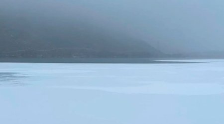 Arpaçay su anbarının səthi dondu &ndash; FOTO