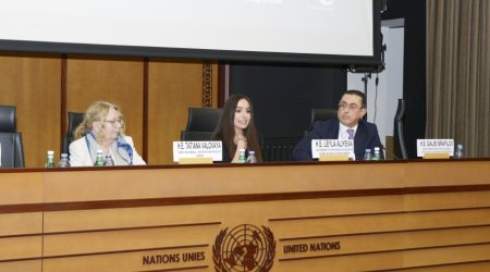 Leyla Əliyevanın iştirakı ilə Cenevrədə Xəzər dənizinin ekoloji problemləri müzakirə olunub - FOTO