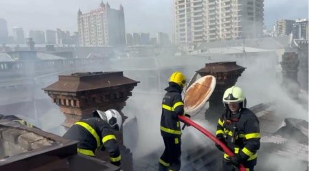 Bakının mərkəzindəki yanğın söndürüldü &ndash; YENİLƏNİB - VİDEO