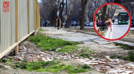 Piyadalar üçün təhlükə, sürücülər üçün RİSK &ndash; Yasamalda illərdir həllini tapmayan səki dramı &ndash; VİDEO