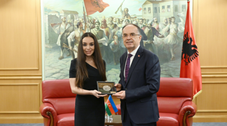 Leyla Əliyeva Albaniya Prezidenti ilə görüşdü &ndash; FOTO